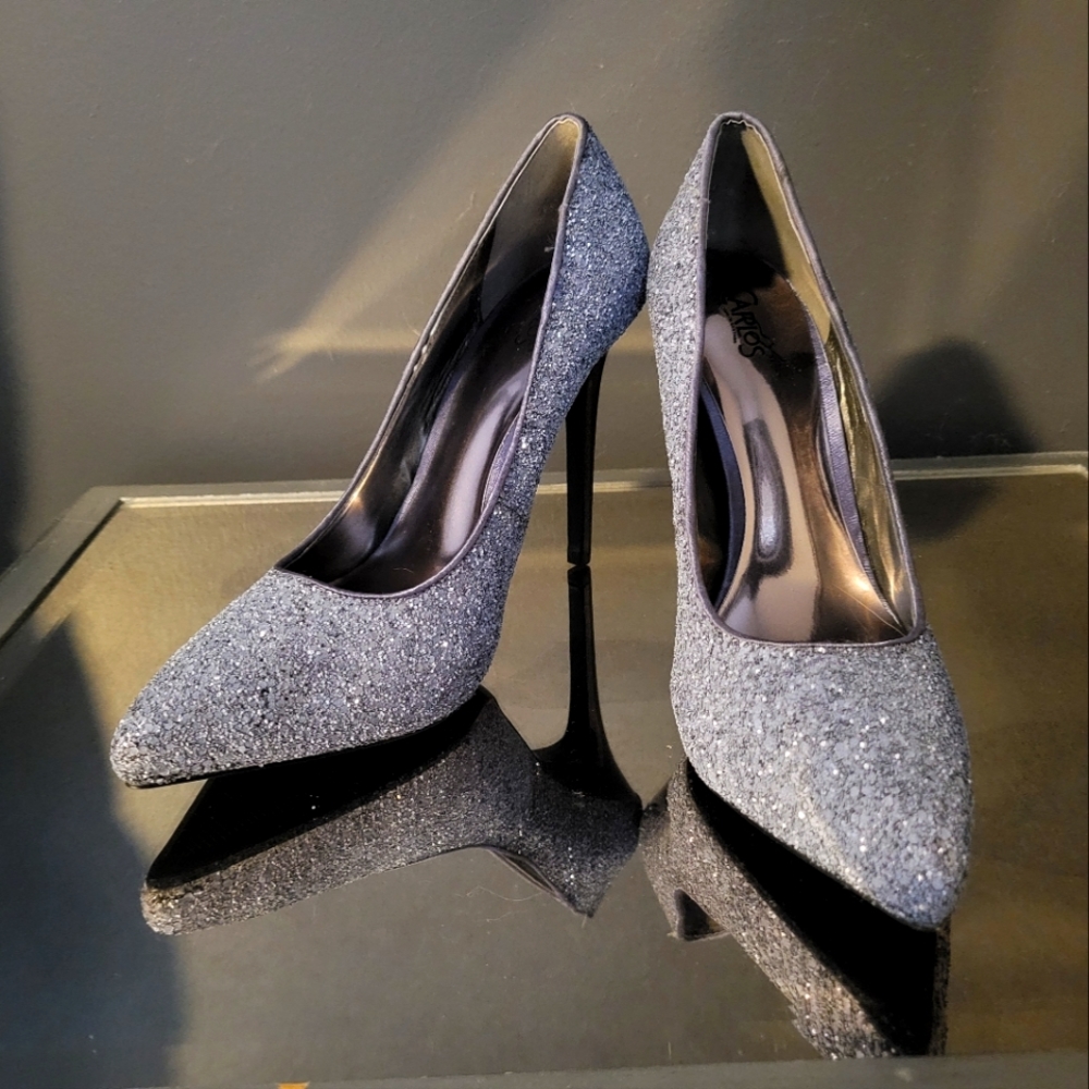 Carlos Santana Silver Glitter Pumps 8.5